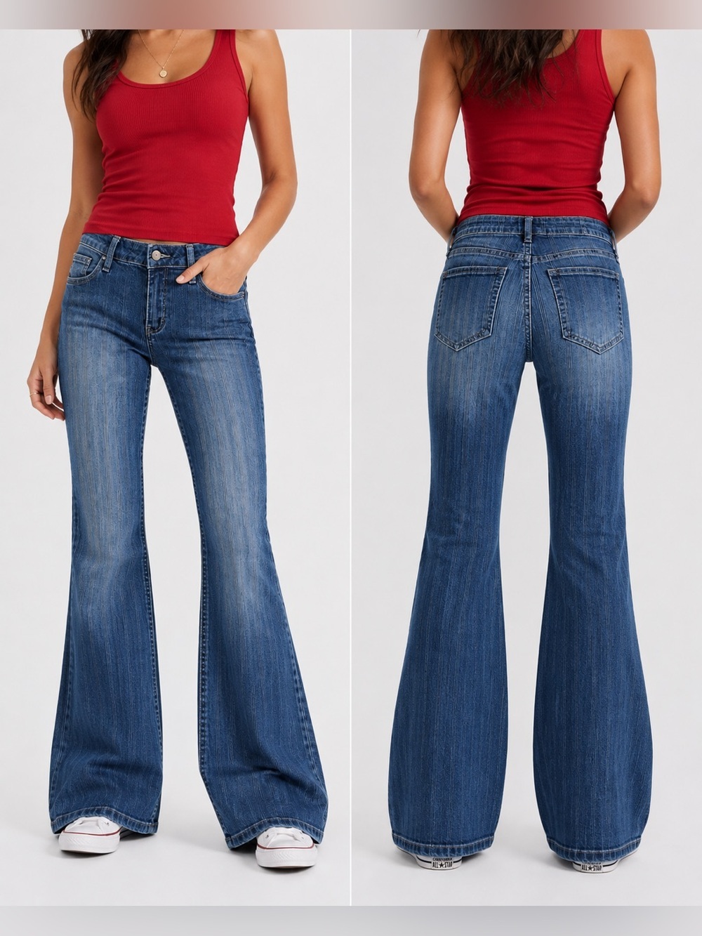 Windsor Low Rise Bell Bottom Jeans Small 3/5 Blue Flare Denim 32 Inseam Y2K